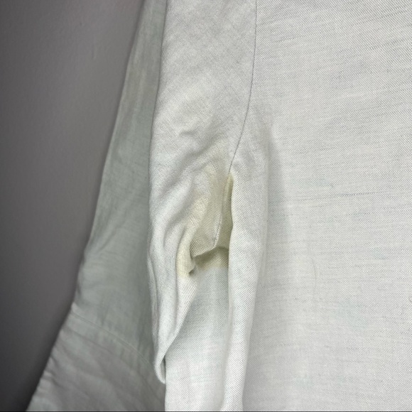 CF Goldman 3/4 Sleeve Linen Blend Jacquard Colorblock Top 0 FLAW - Picture 8 of 14